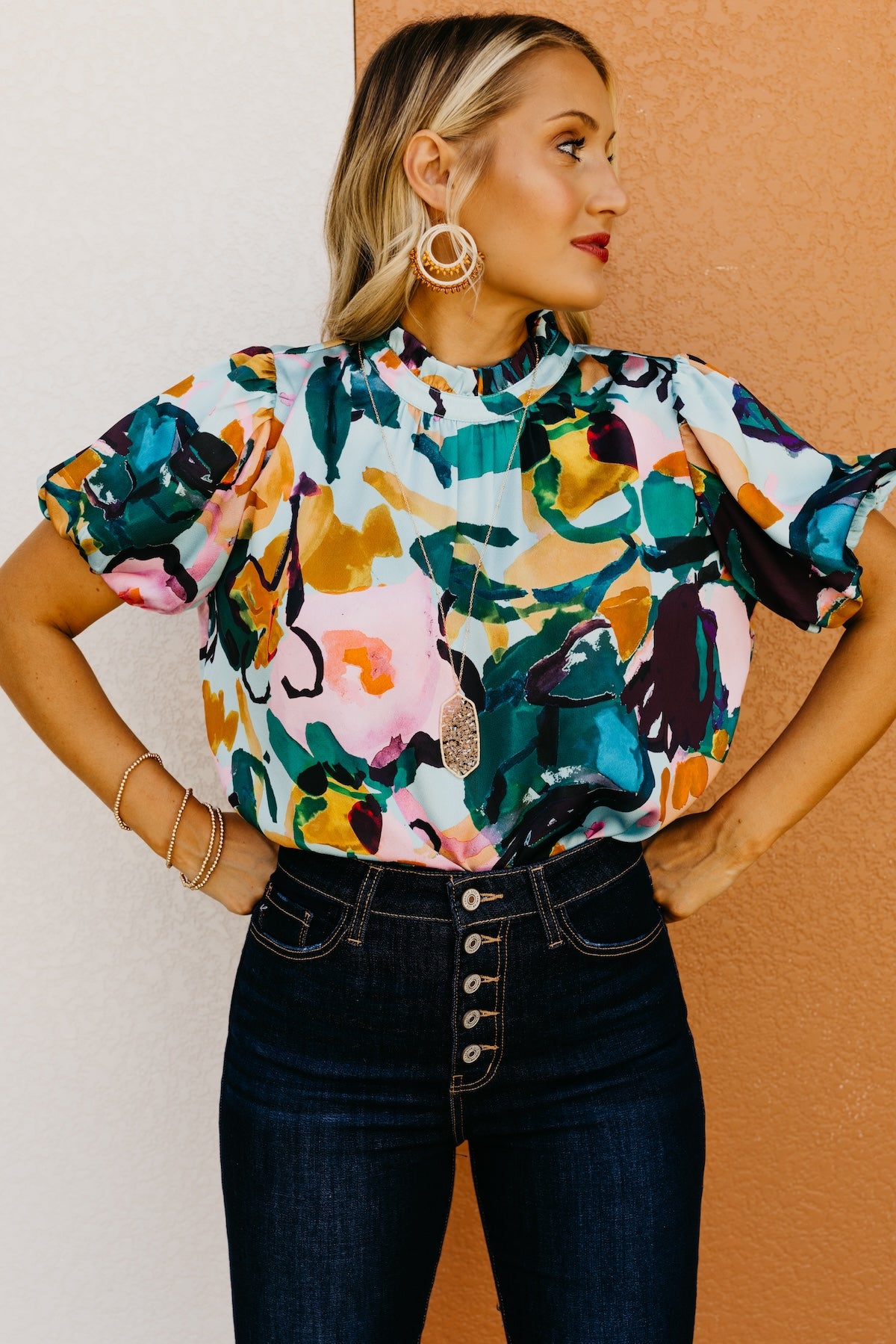 The Vicente Floral Puff Sleeve Blouse