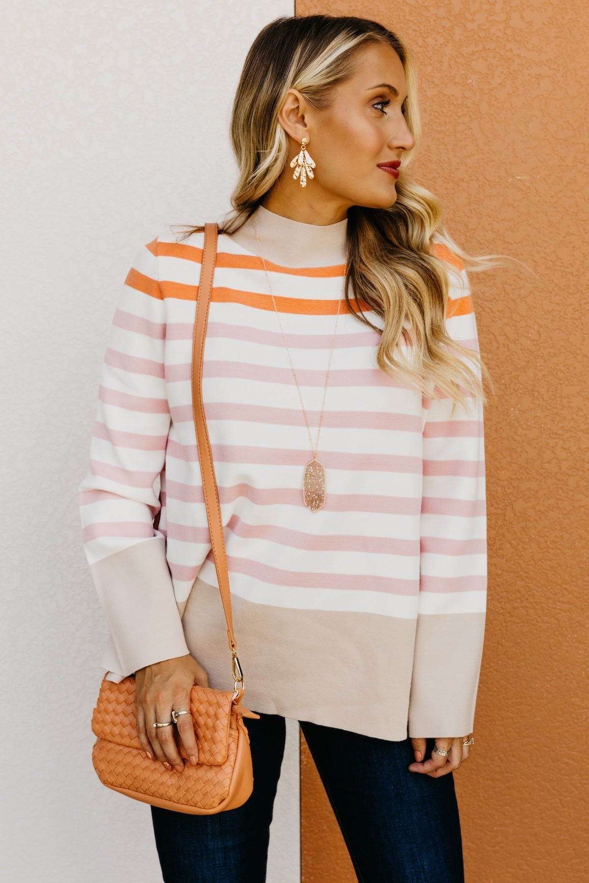 The Alberto Striped Bell Sleeve Sweater