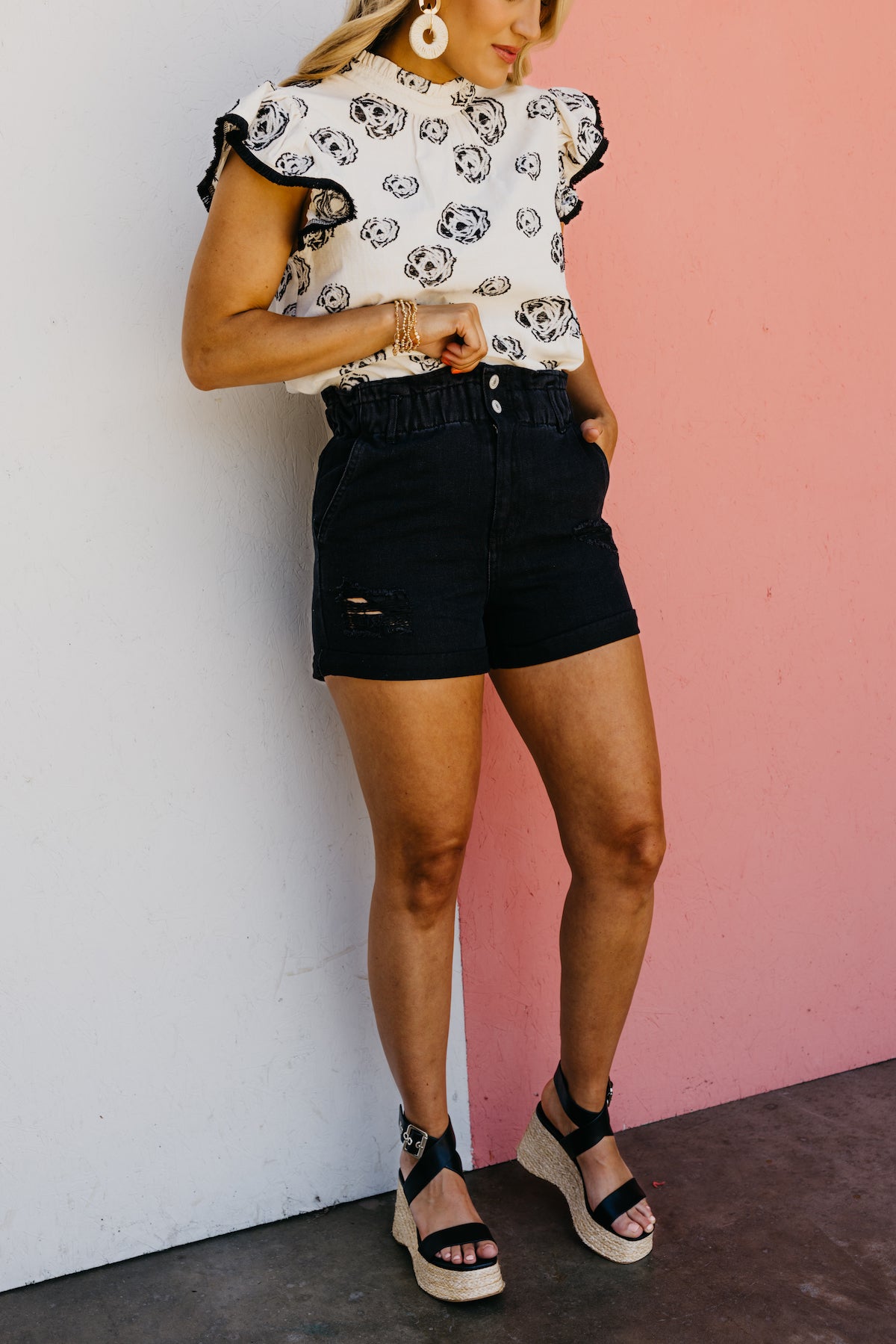 The Davina Distressed Cuff Shorts