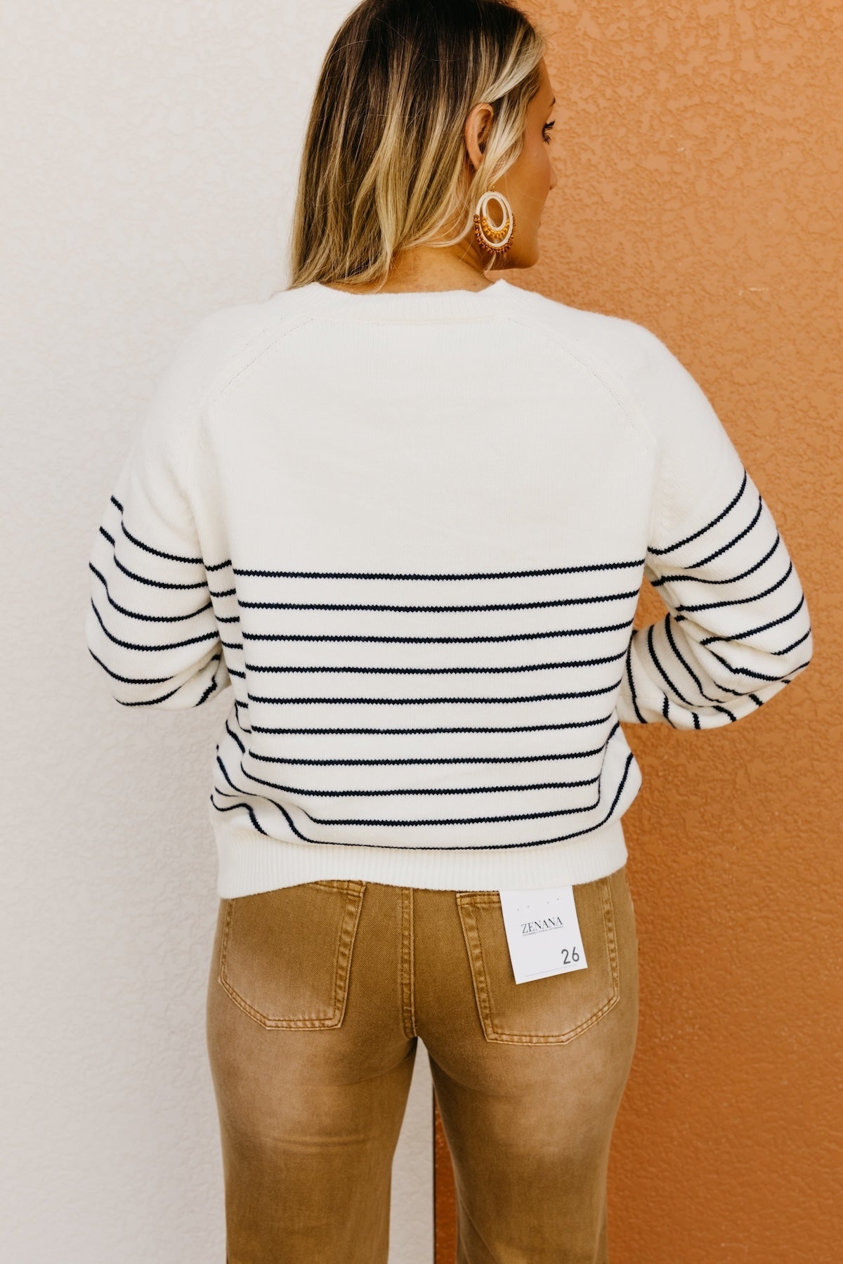 The Averie Striped Button Sweater