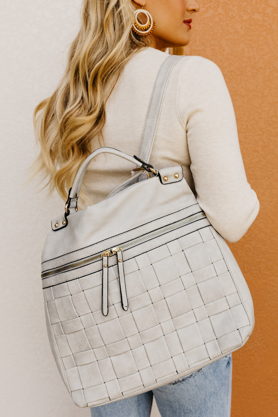 The Paislee Woven Convertible Backpack