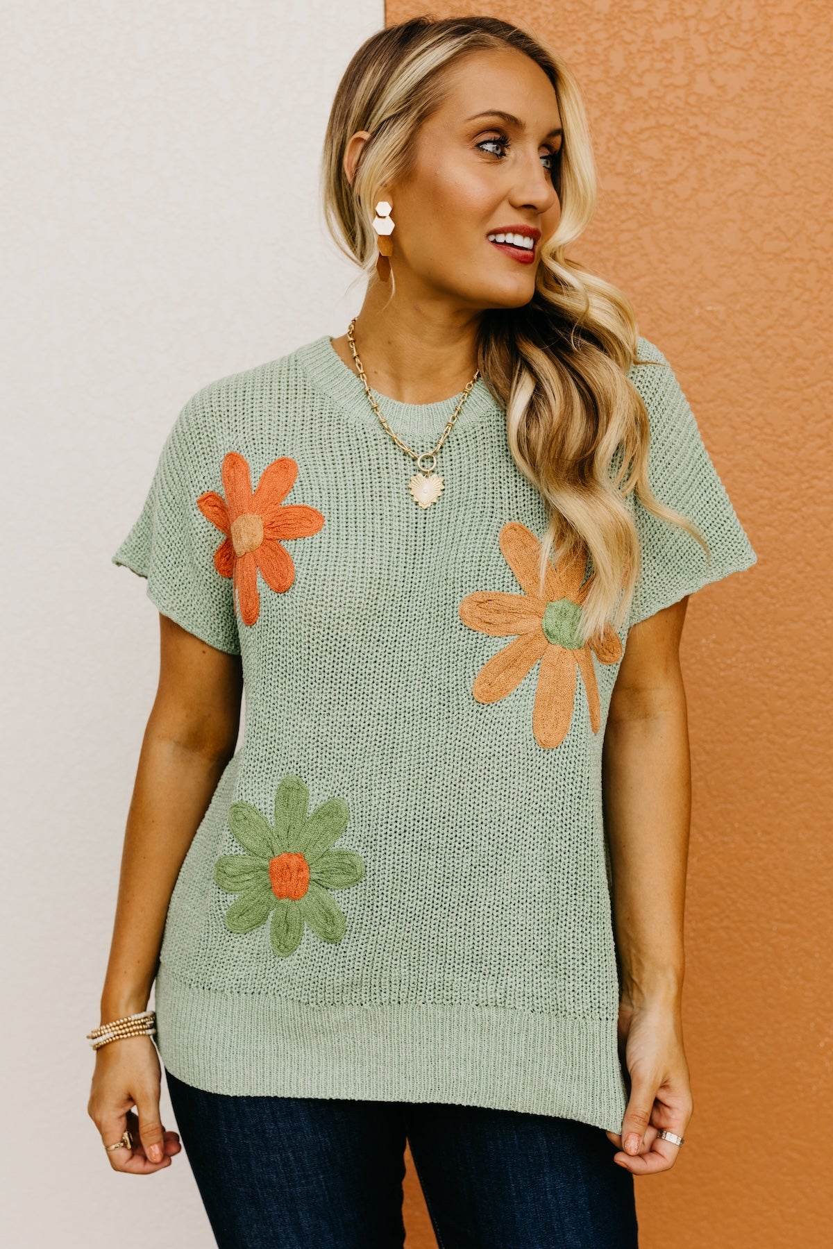 The Kairi Floral Dolman Sleeve Sweater Top