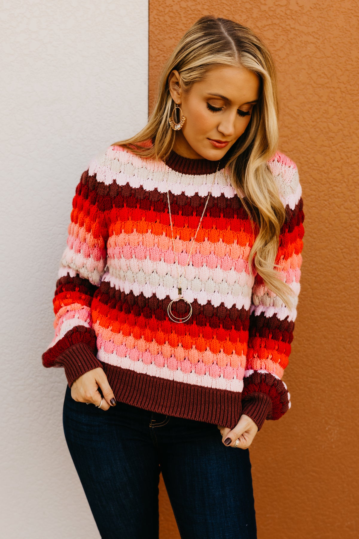 Ombre knit clearance sweater