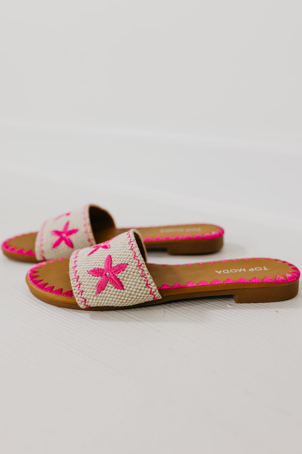 The Beach Embroidered Slide Sandal