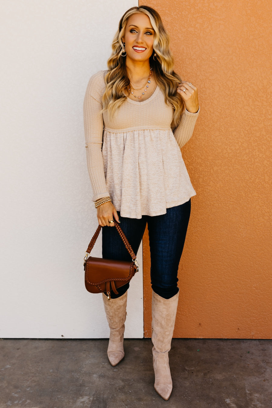 The Aria Textured Babydoll Top