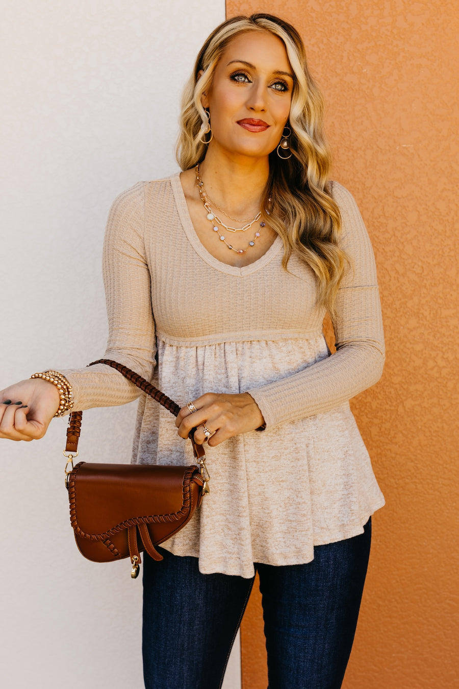 The Aria Textured Babydoll Top