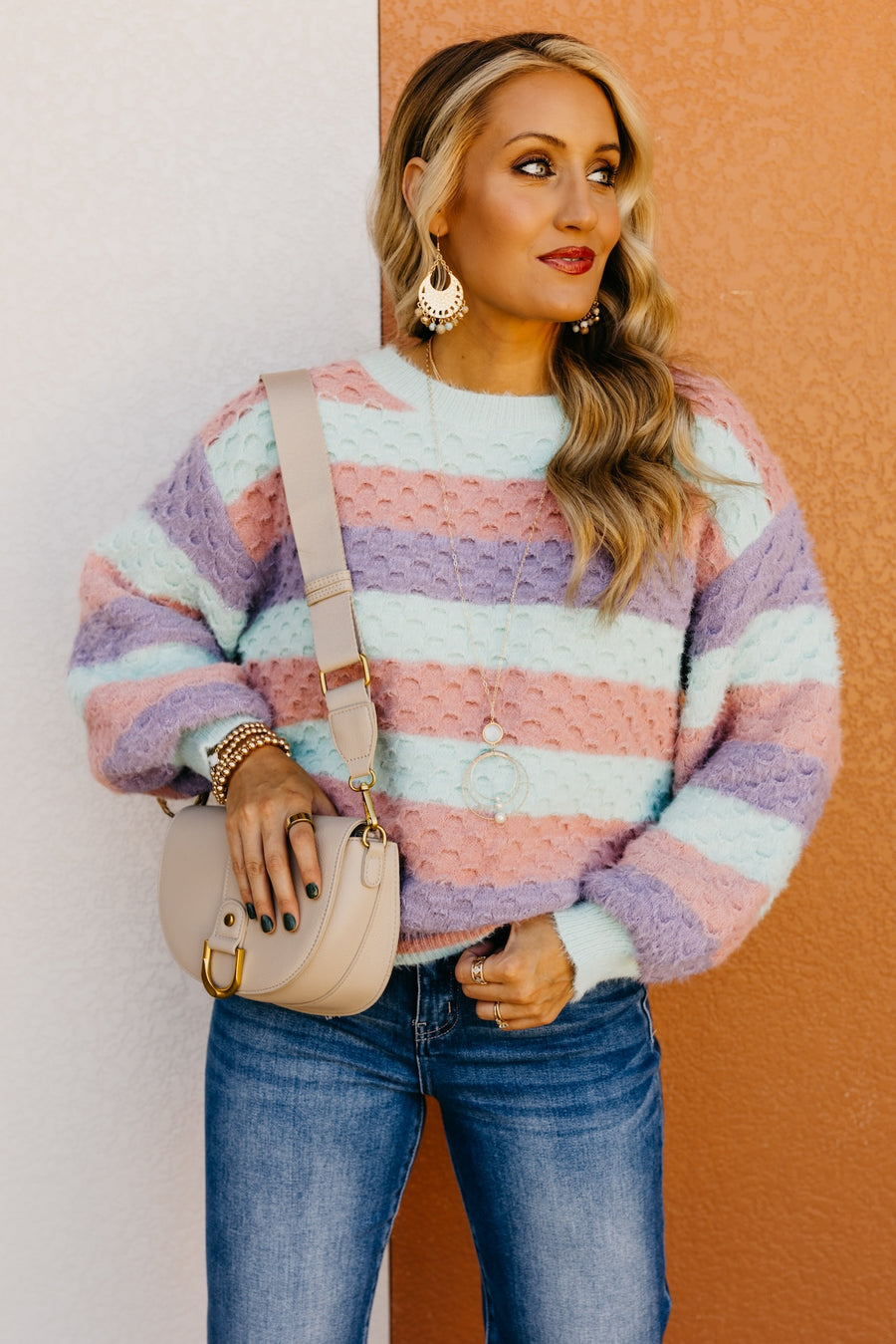 The Madison Color Block Chunky Sweater