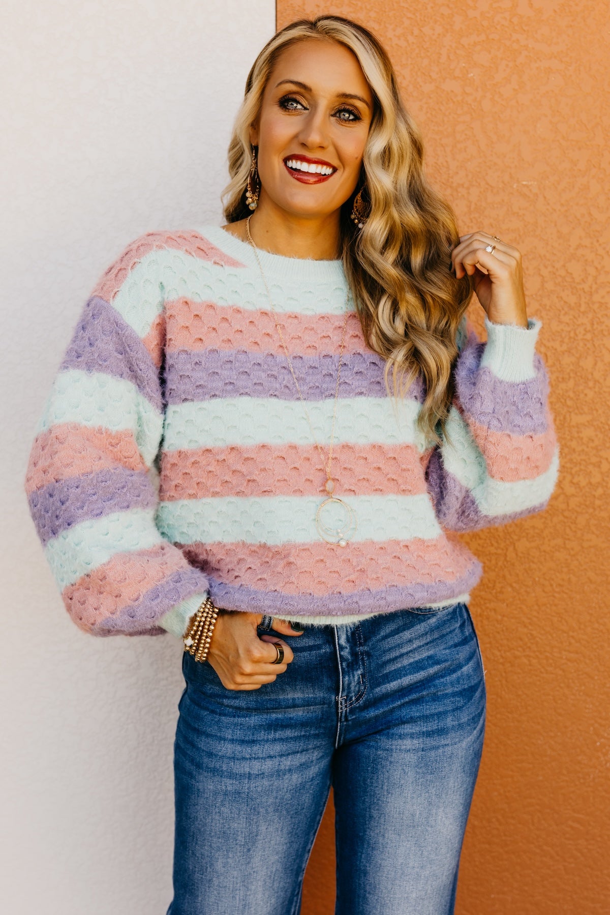 The Madison Color Block Chunky Sweater