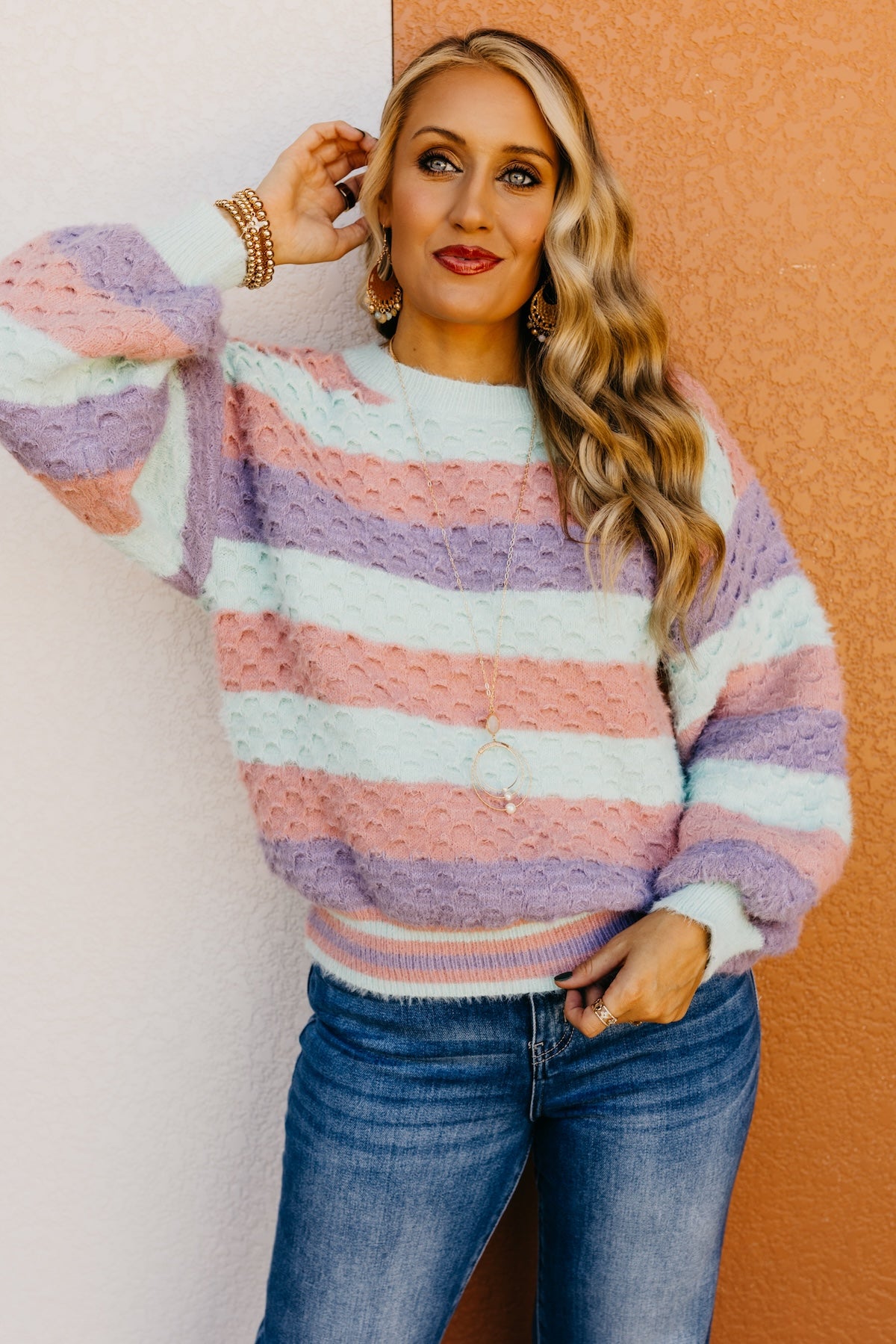 The Madison Color Block Chunky Sweater