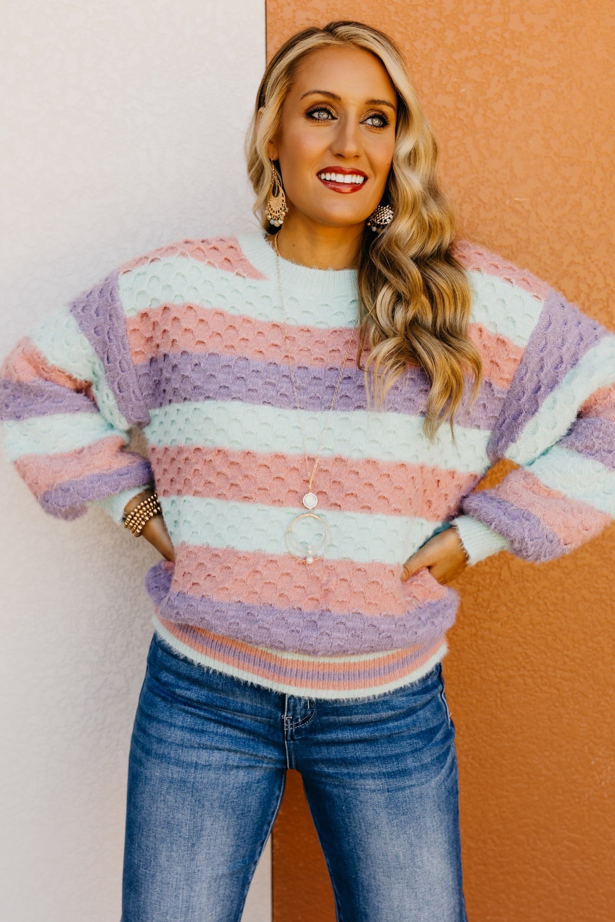 The Madison Color Block Chunky Sweater