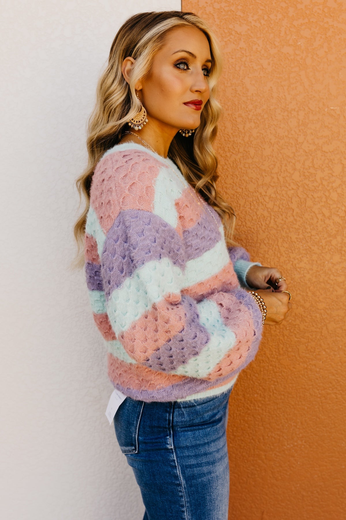 The Madison Color Block Chunky Sweater