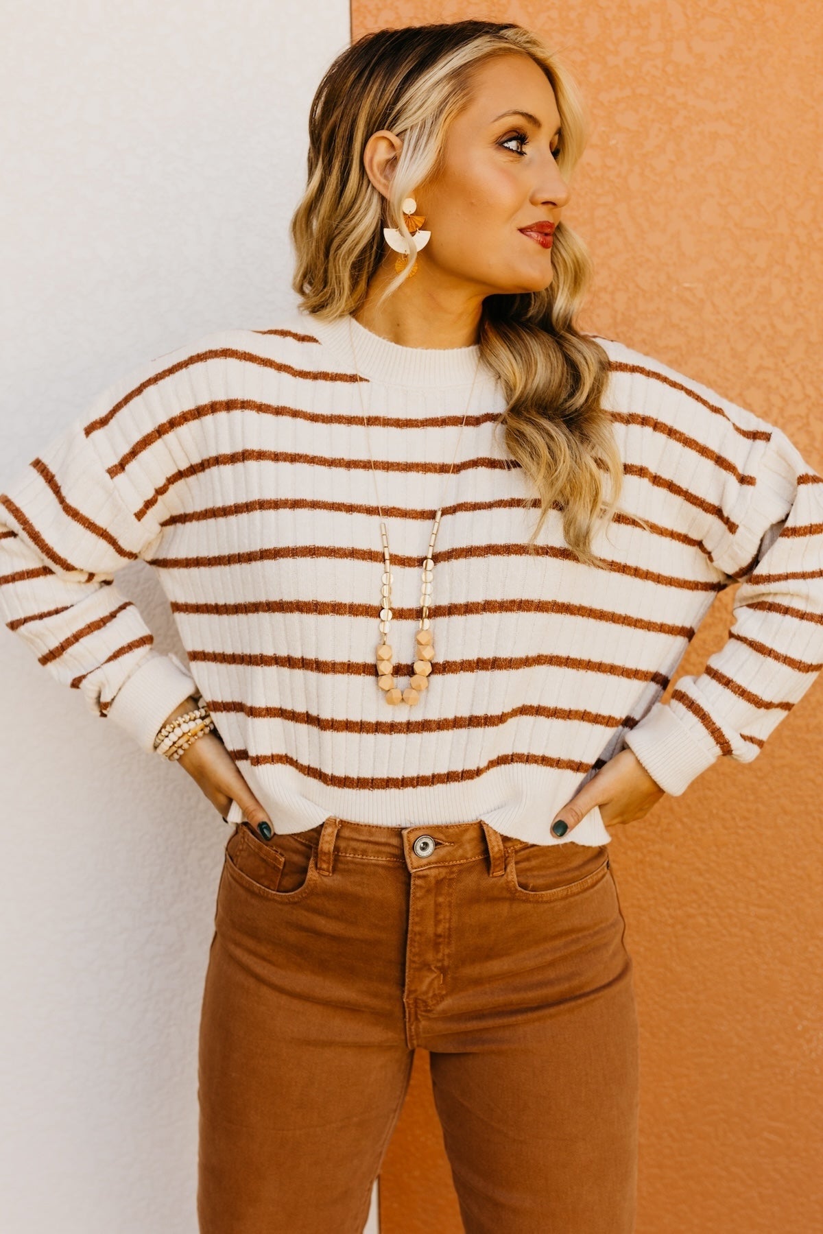 The Mia Striped Crew Neck Sweater