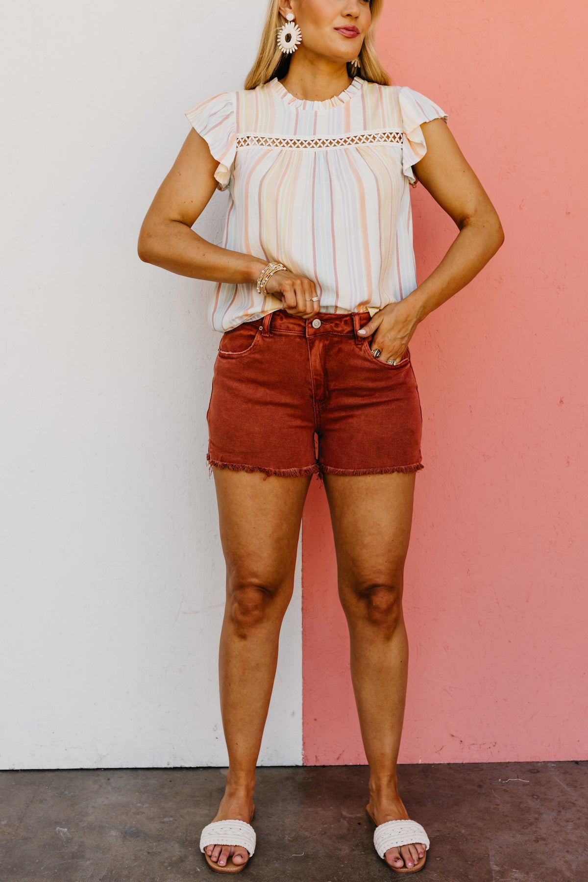 The Gael Frayed Hem Mineral Wash Shorts