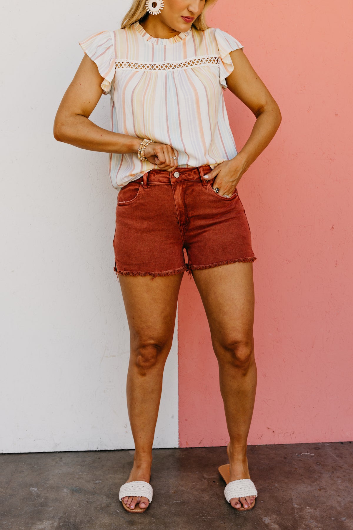 The Gael Frayed Hem Mineral Wash Shorts