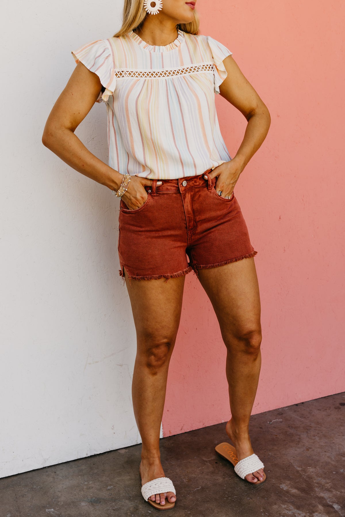 The Gael Frayed Hem Mineral Wash Shorts