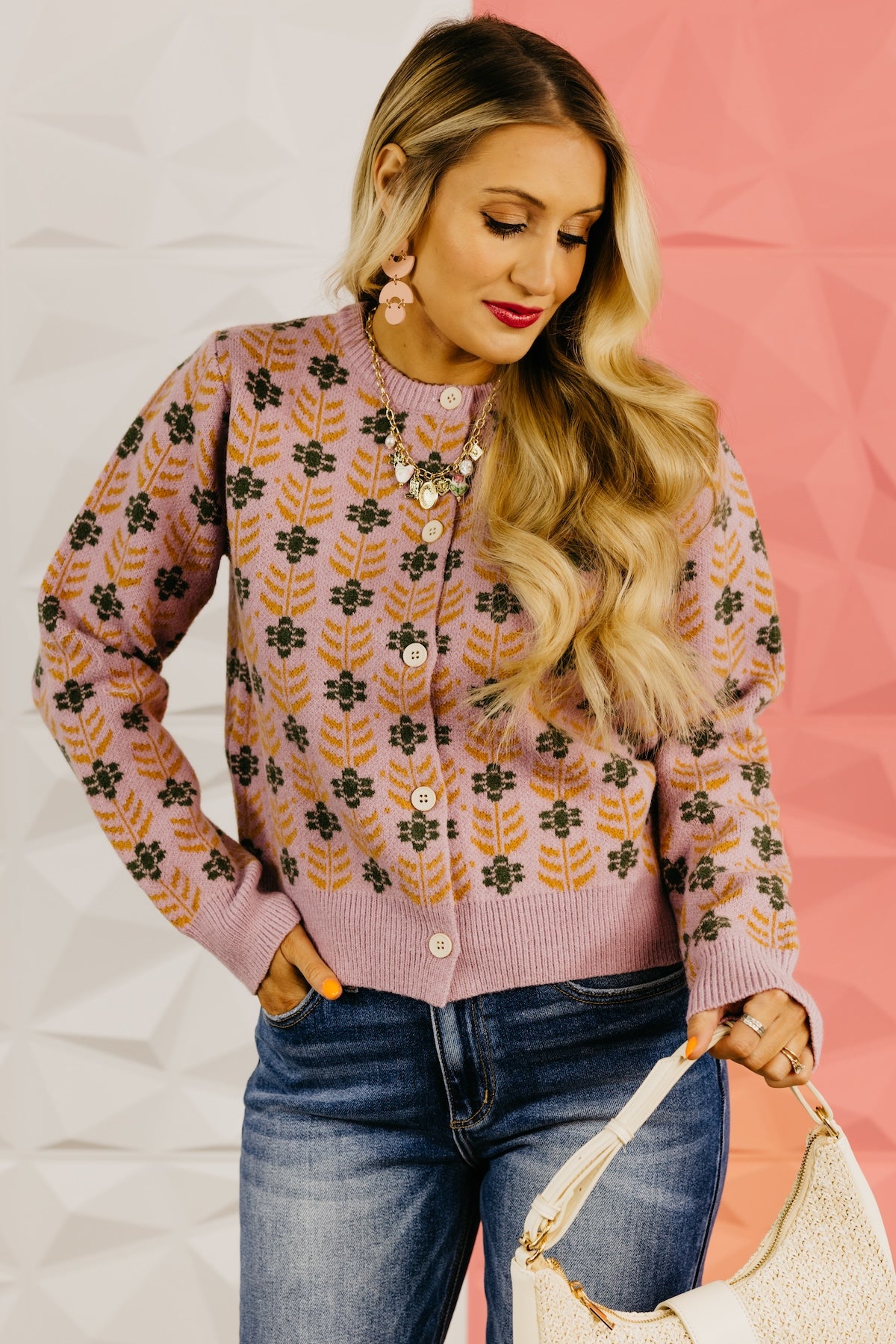 The Luis Floral Button Down Sweater Cardigan