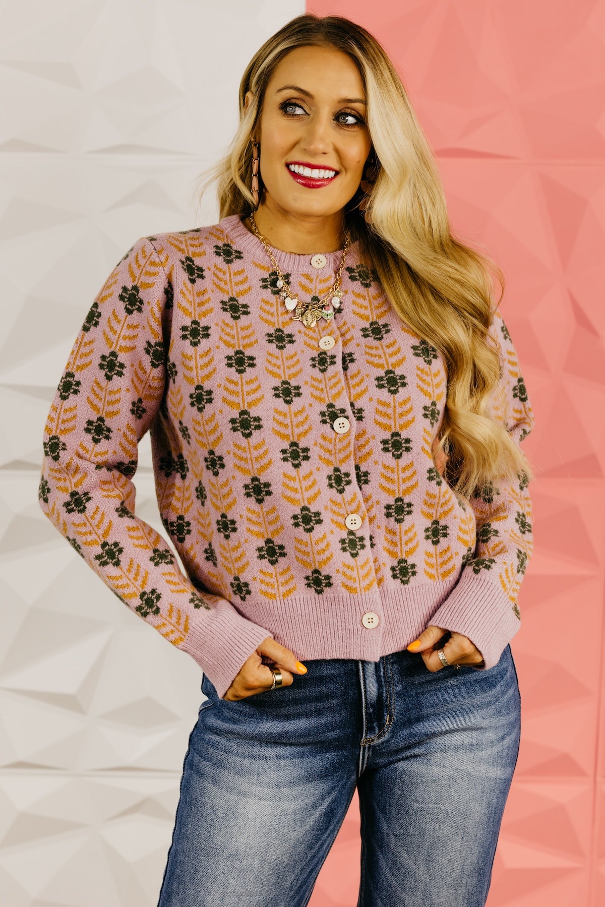 The Luis Floral Button Down Sweater Cardigan