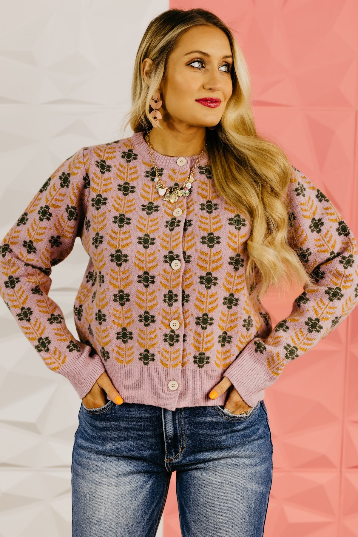 The Luis Floral Button Down Sweater Cardigan