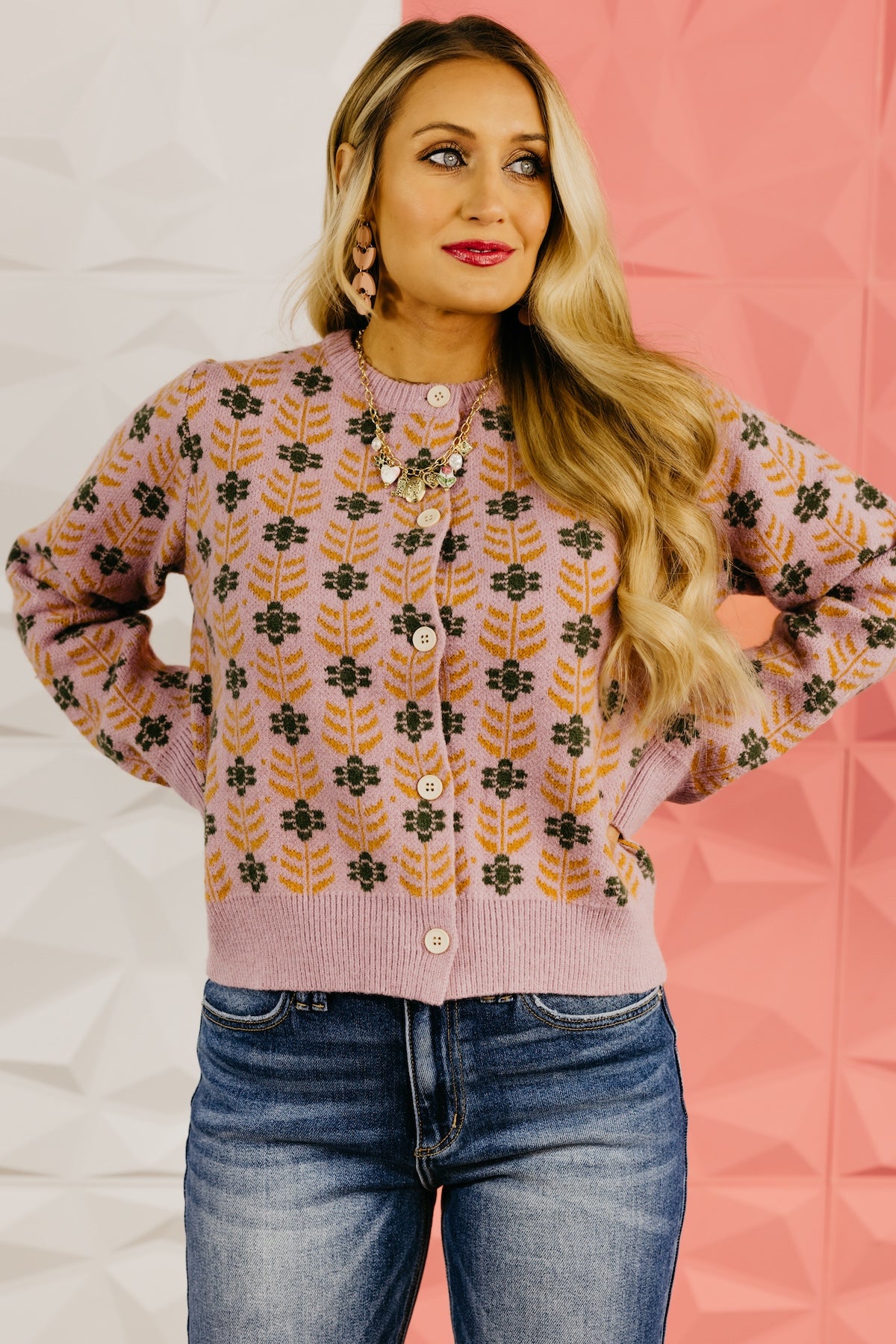 The Luis Floral Button Down Sweater Cardigan