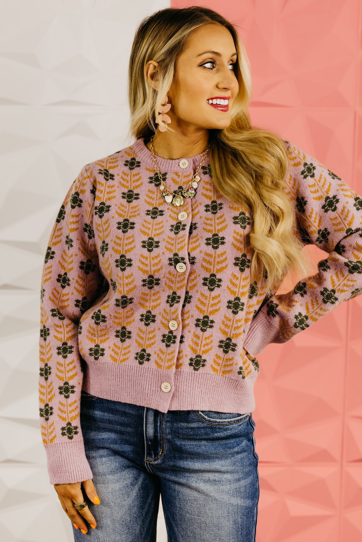 The Luis Floral Button Down Sweater Cardigan