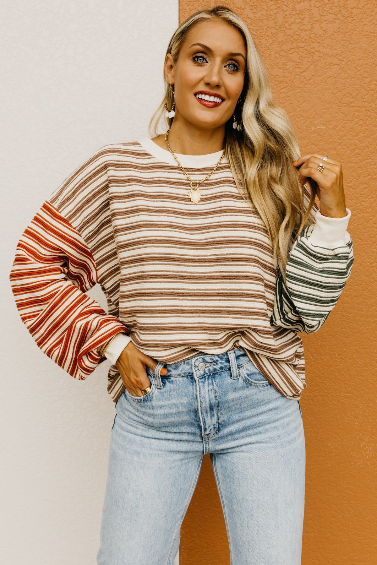 The Dalary Striped Color Block Pullover Sweater