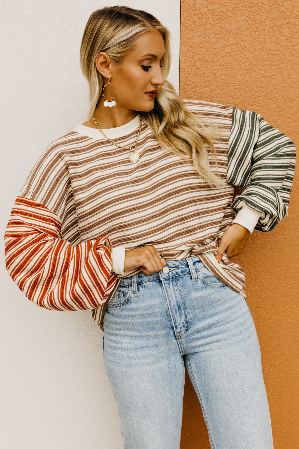 The Dalary Striped Color Block Pullover Sweater