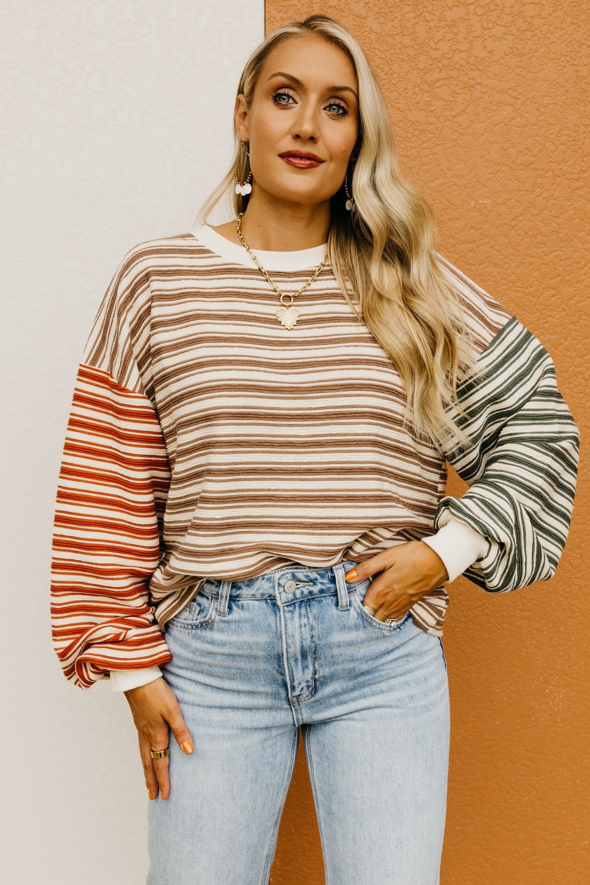 The Dalary Striped Color Block Pullover Sweater