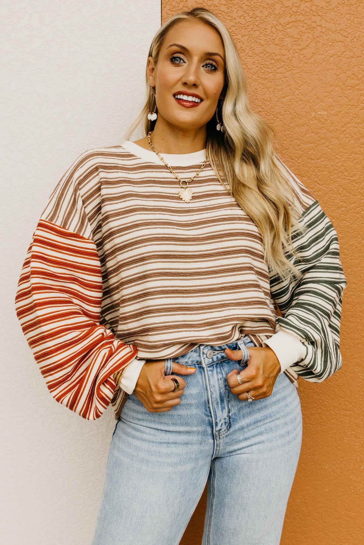 The Dalary Striped Color Block Pullover Sweater