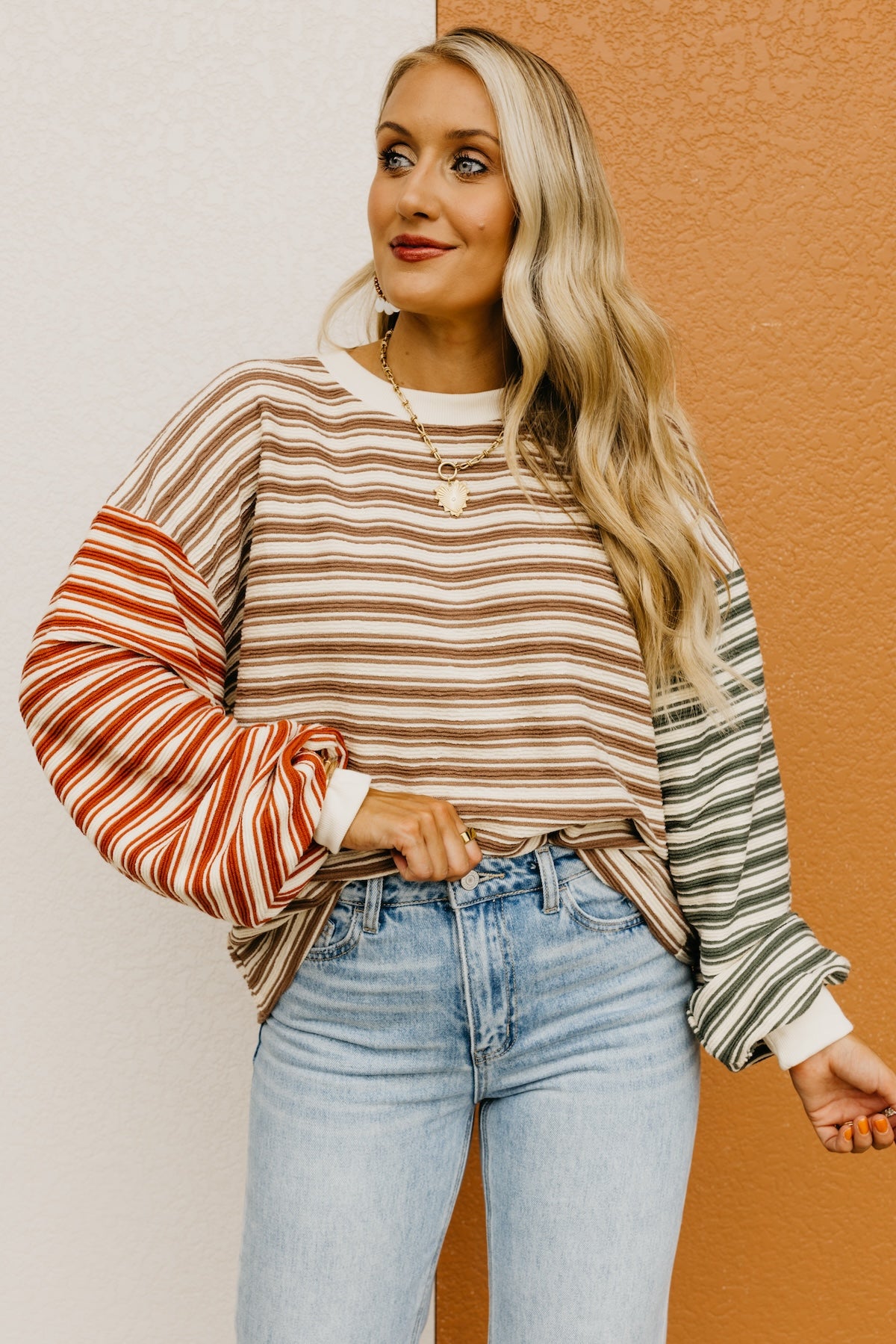 The Dalary Striped Color Block Pullover Sweater