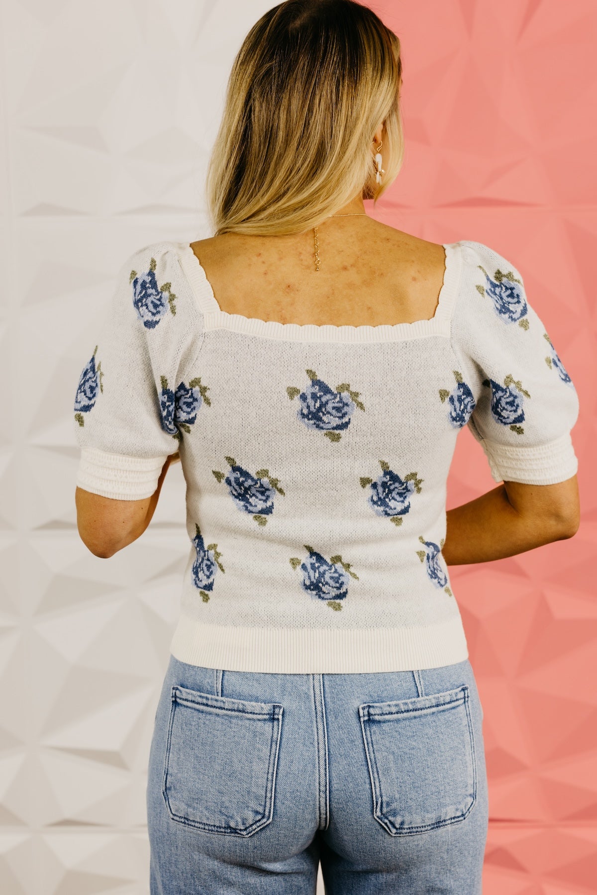 The Patricia Puff Sleeve Floral Sweater