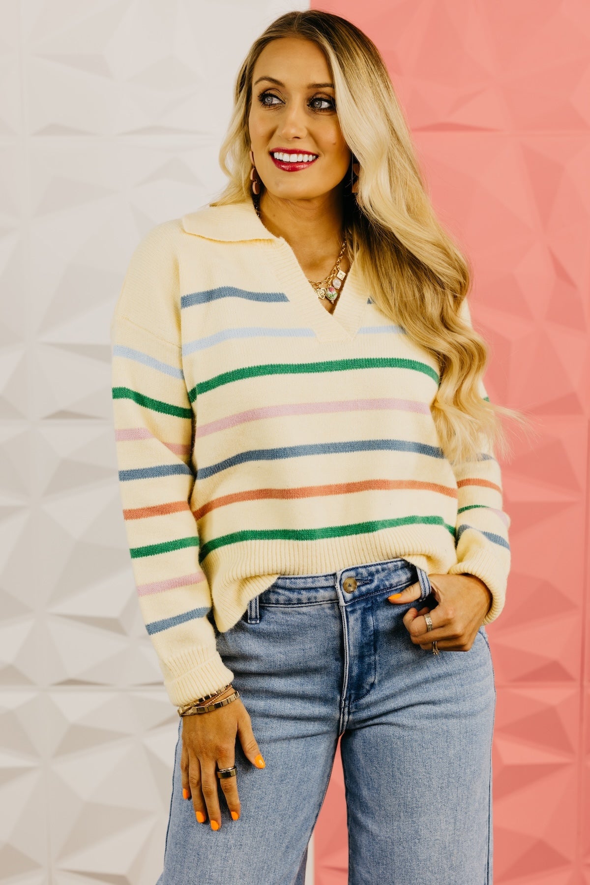 The Waylon Collar Striped Sweater