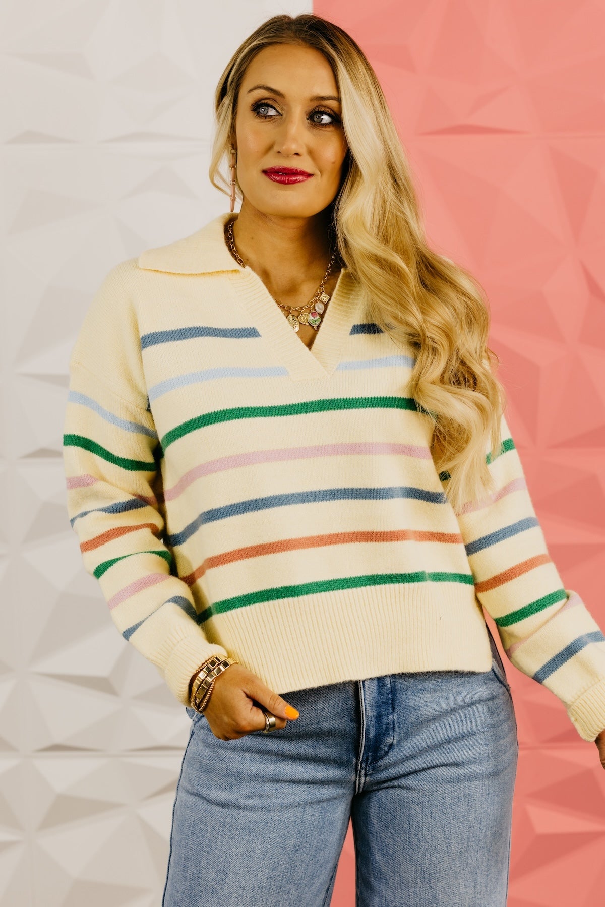 The Waylon Collar Striped Sweater