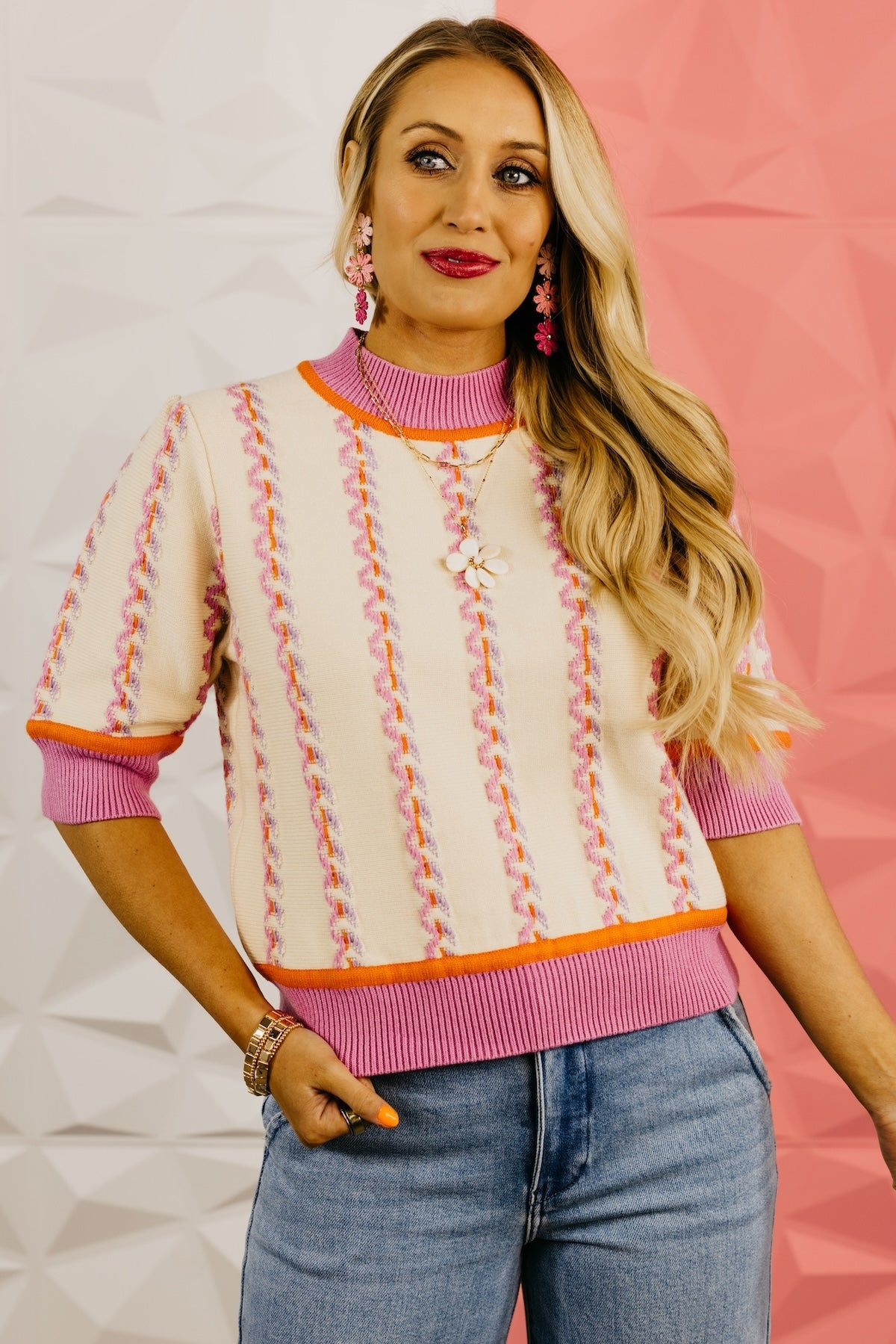 The Gretchen Embroidered Sweater Top