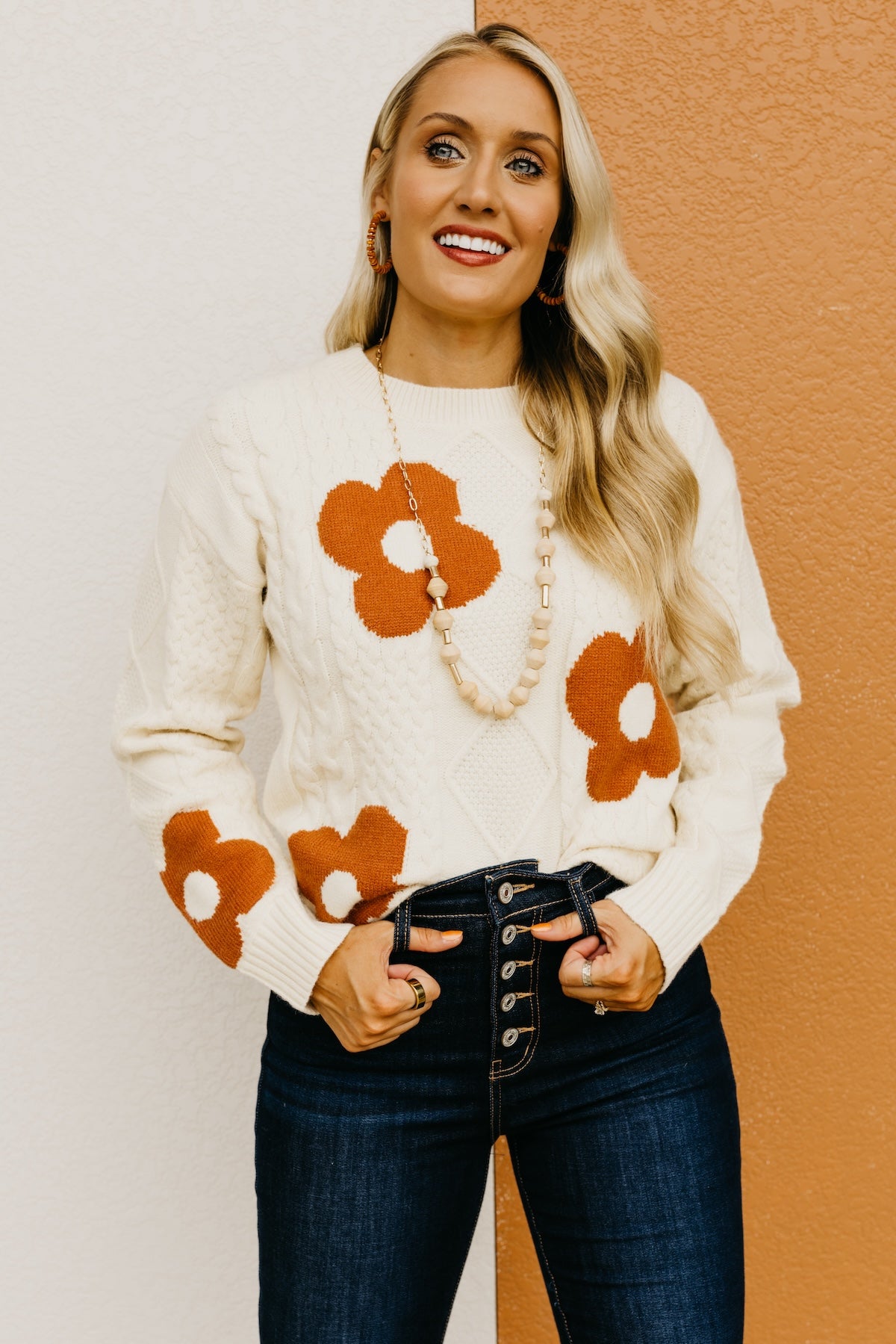 Wishlist | The Ansley Floral Cable Knit Sweater