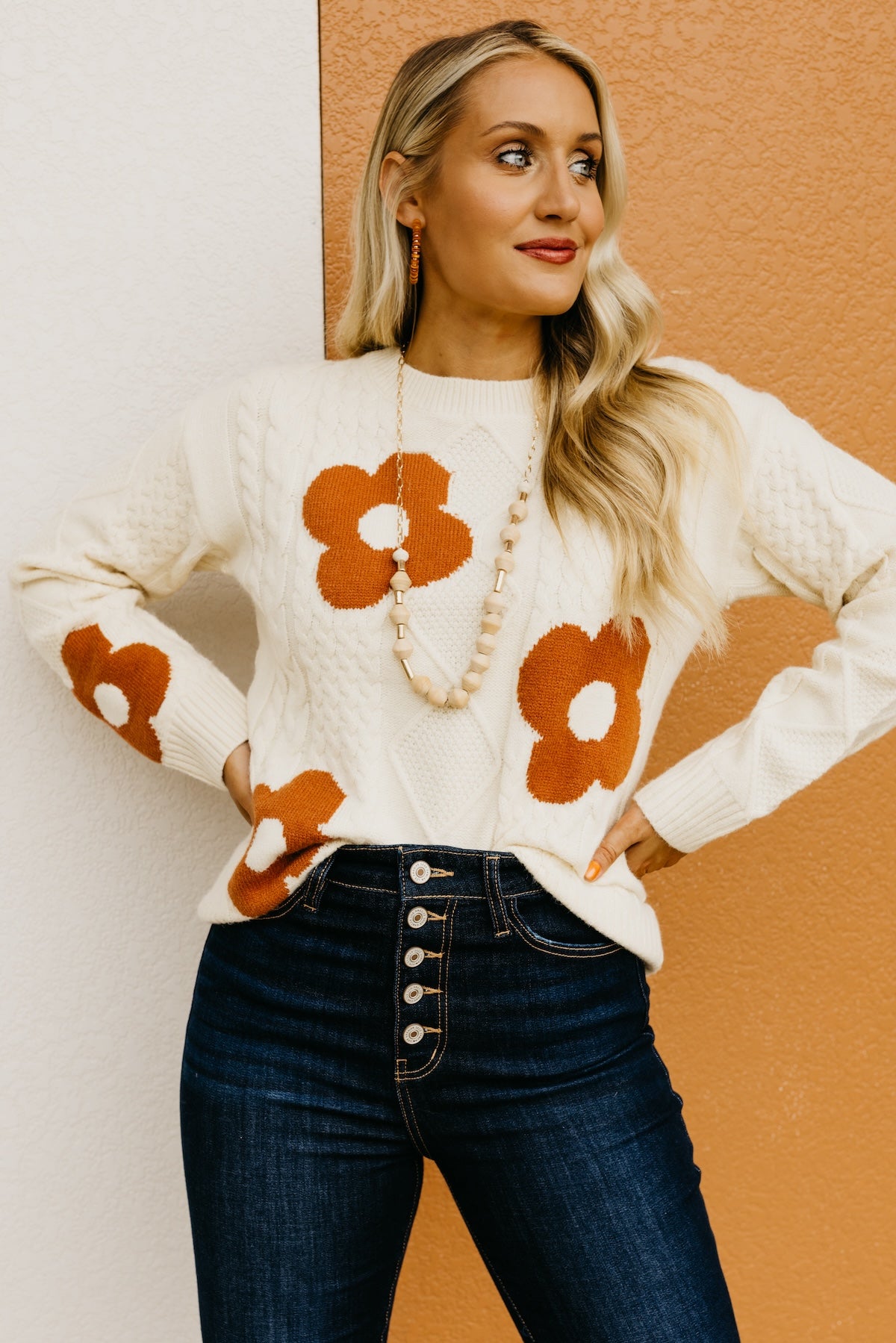 Wishlist | The Ansley Floral Cable Knit Sweater