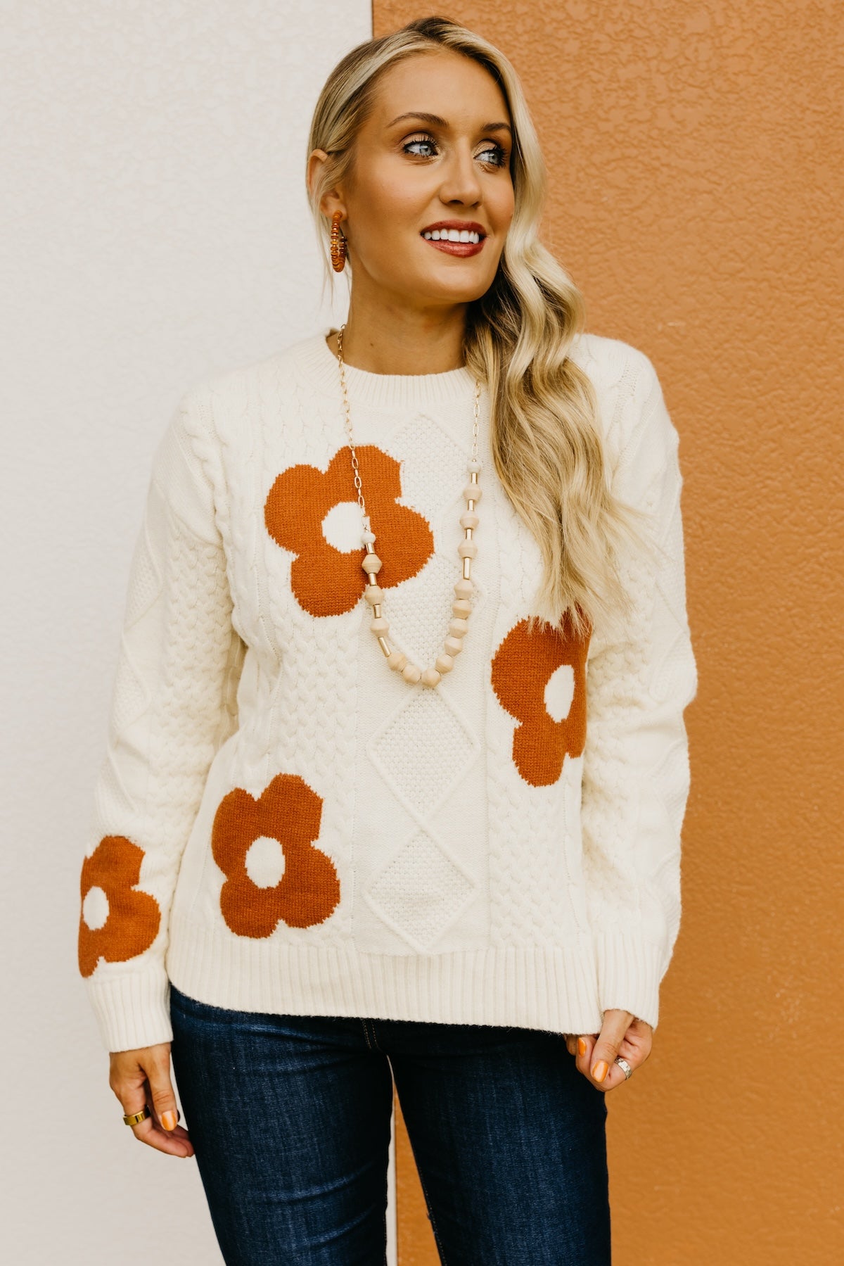 Wishlist | The Ansley Floral Cable Knit Sweater