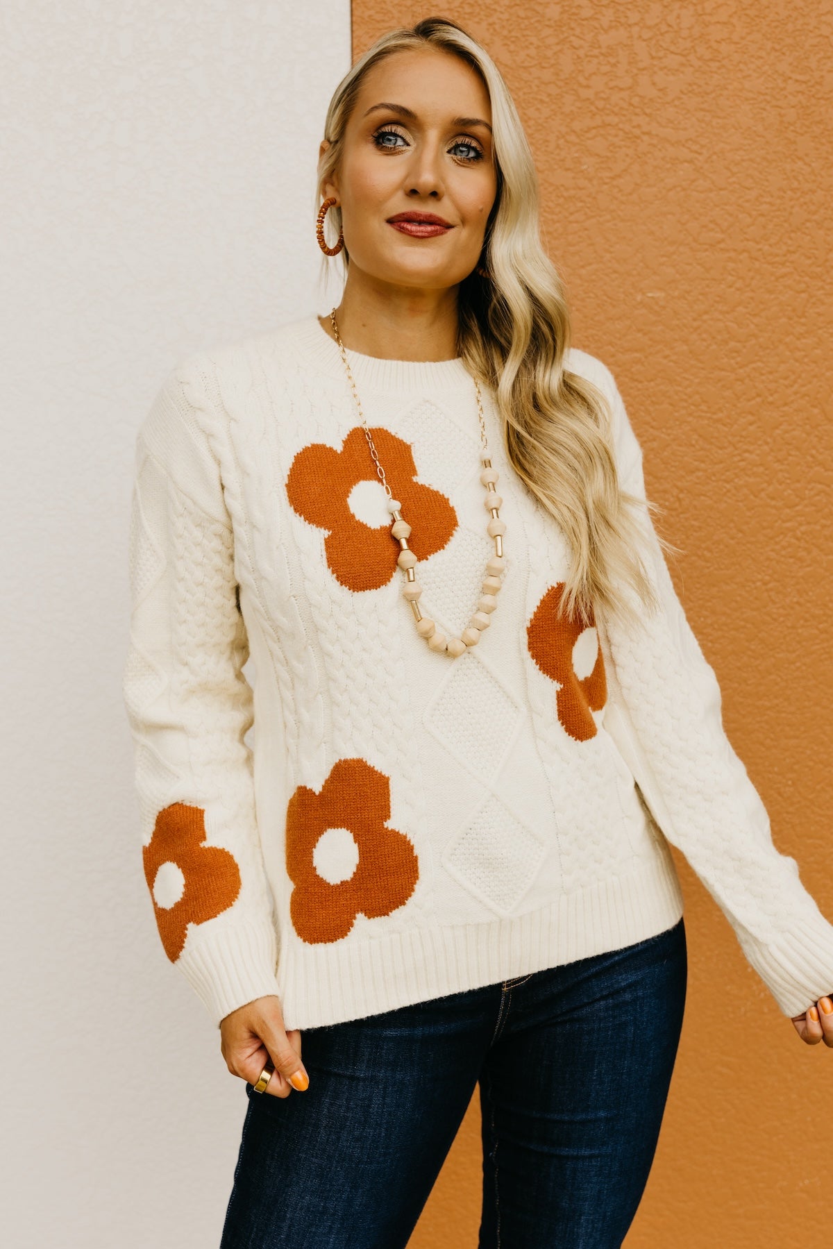 Wishlist | The Ansley Floral Cable Knit Sweater