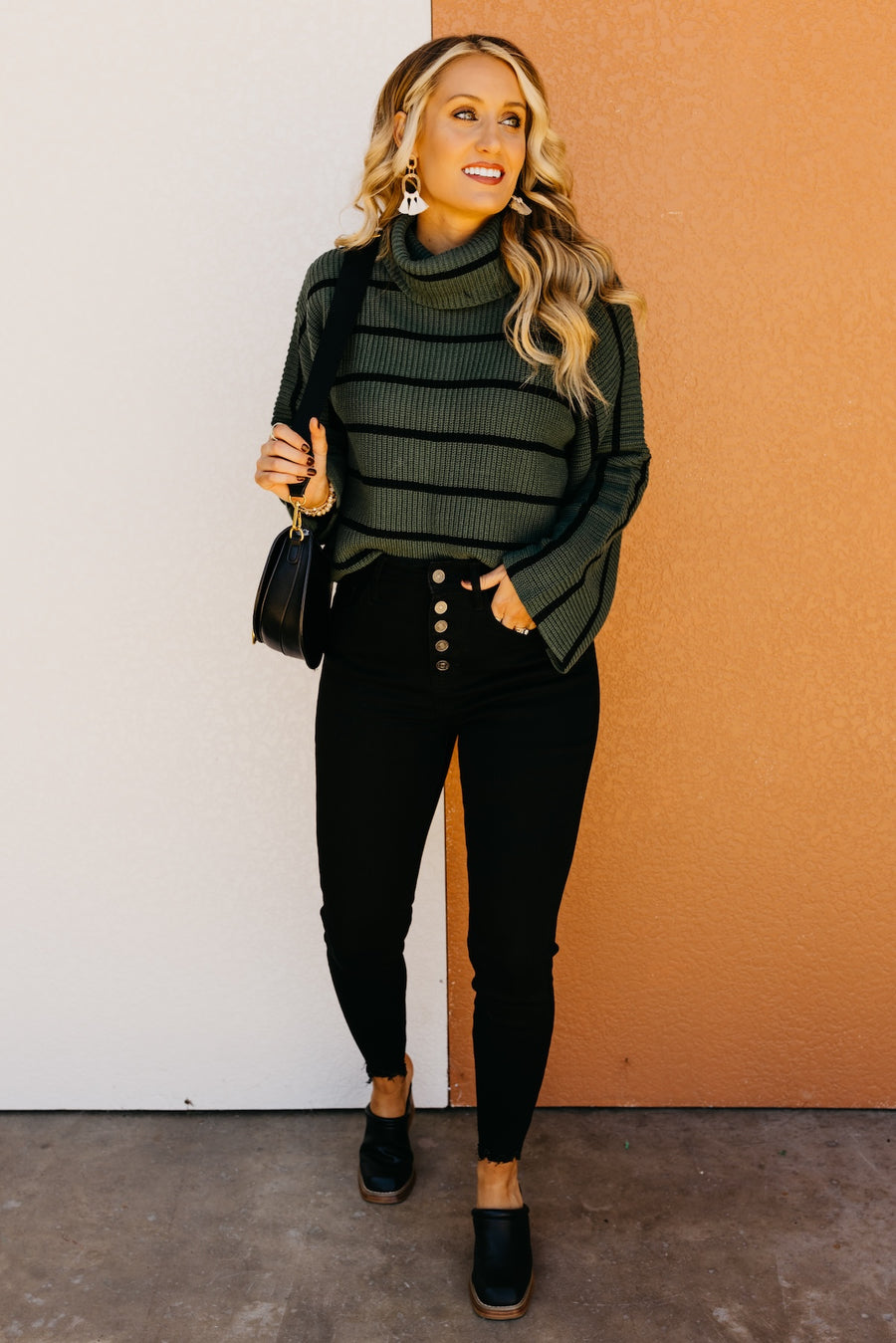 The Brenna Wide Sleeve Cowlneck Sweater