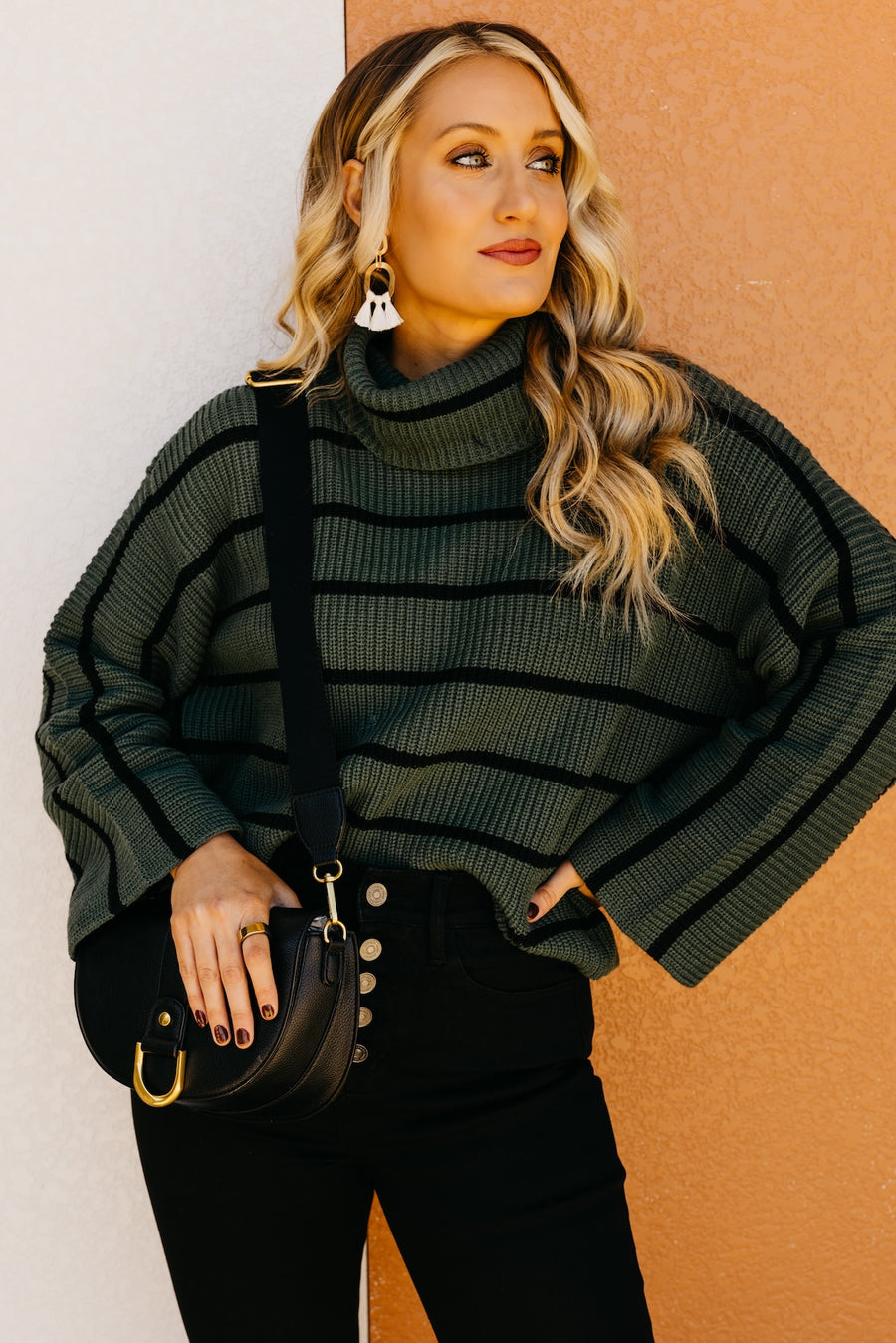 The Brenna Wide Sleeve Cowlneck Sweater