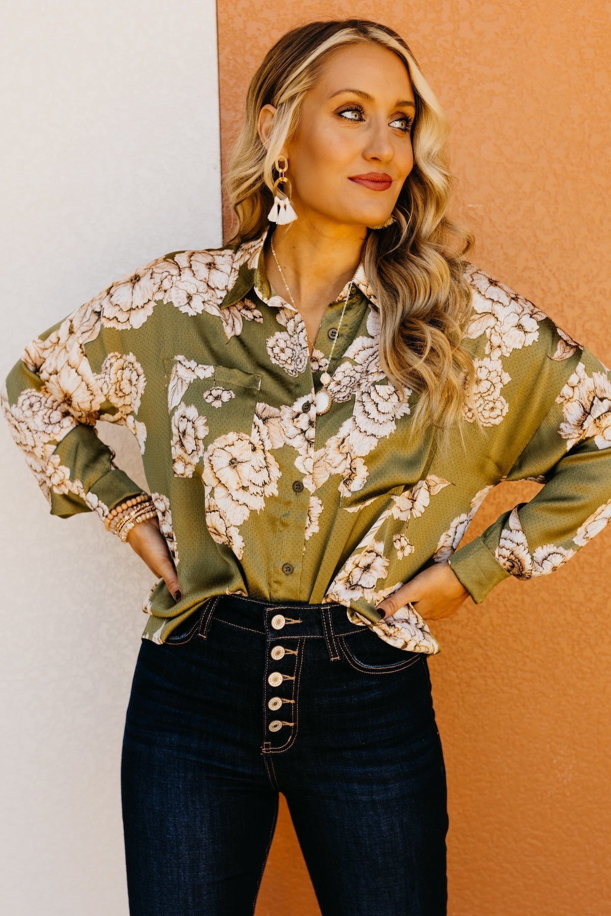 Fate | The Riley Floral Button Blouse Shirt