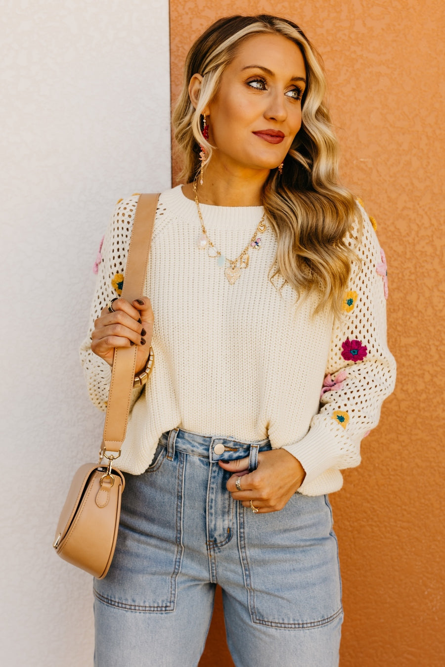 The Bash Floral Pointelle Sweater