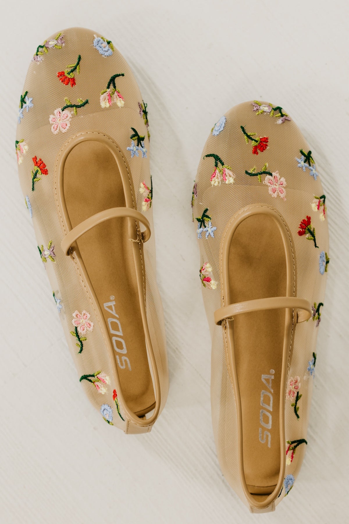 The Raisa Embroidered Mary Jane Flats