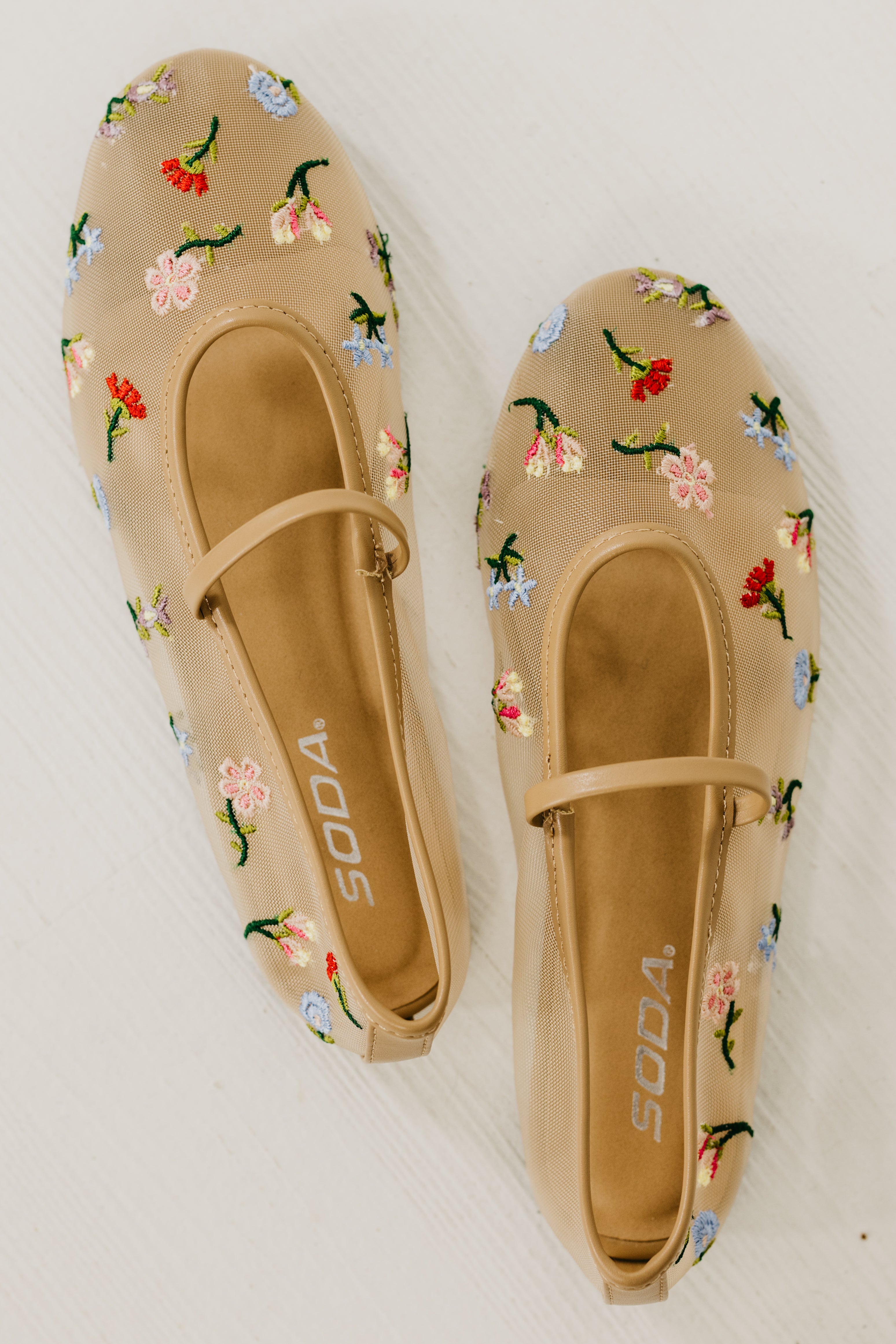 The Raisa Embroidered Mary Jane Flats