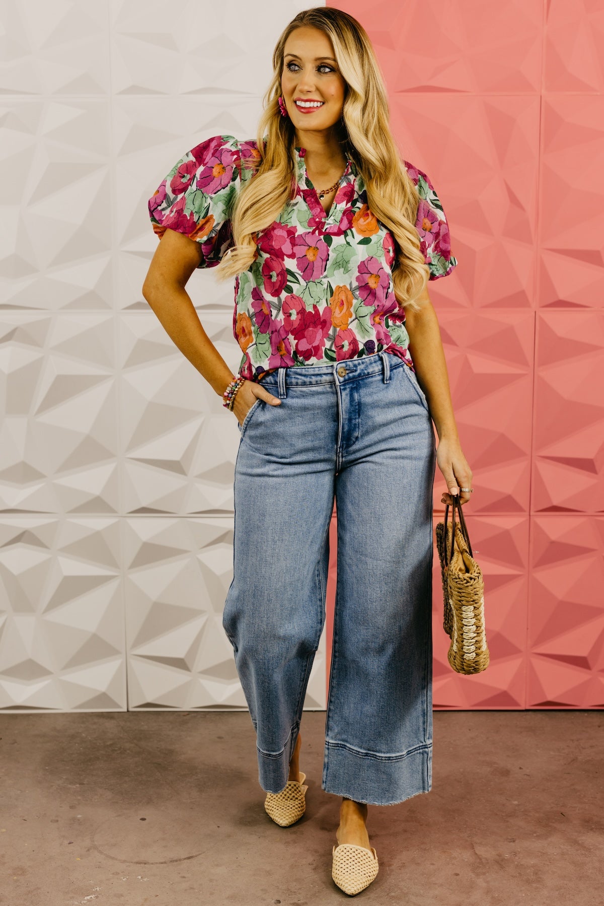 The Calvin Floral Puff Sleeve Blouse