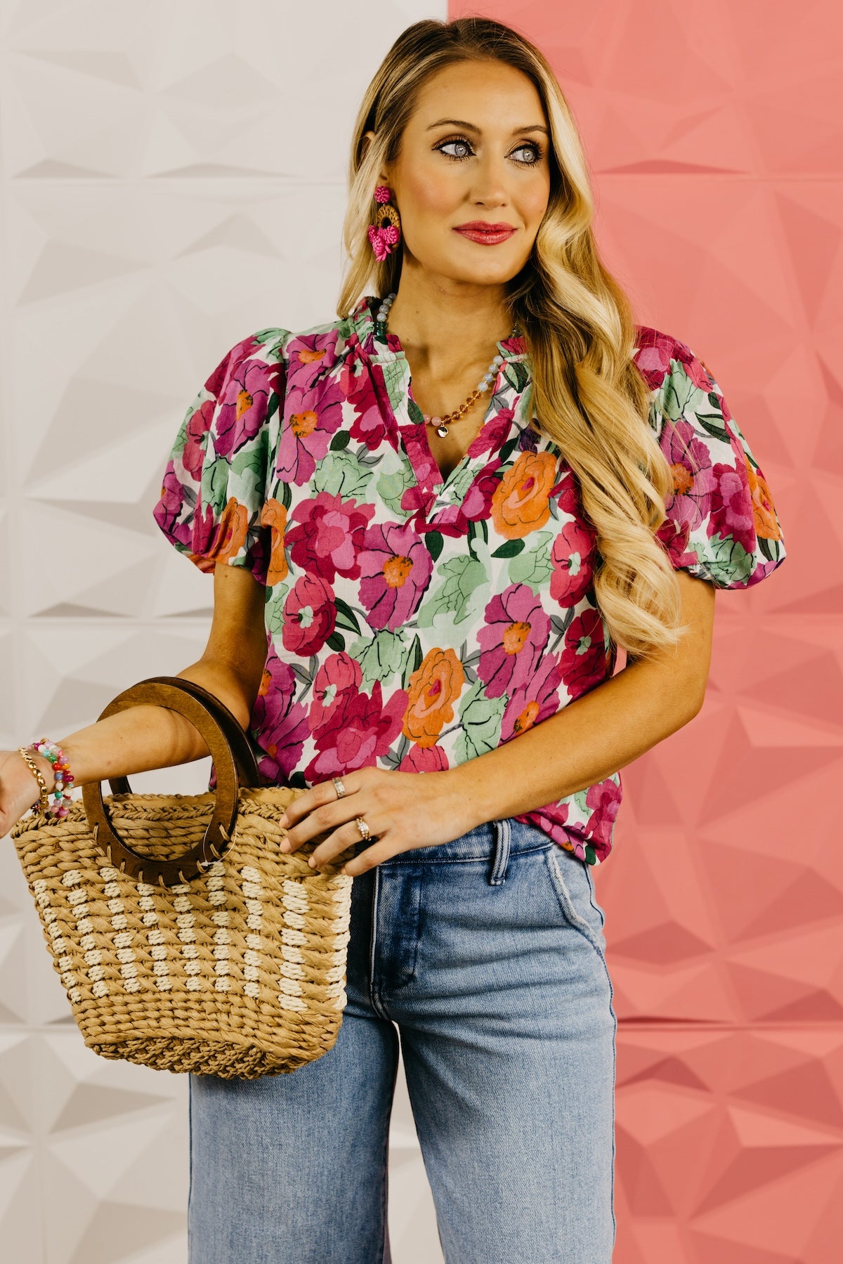 The Calvin Floral Puff Sleeve Blouse