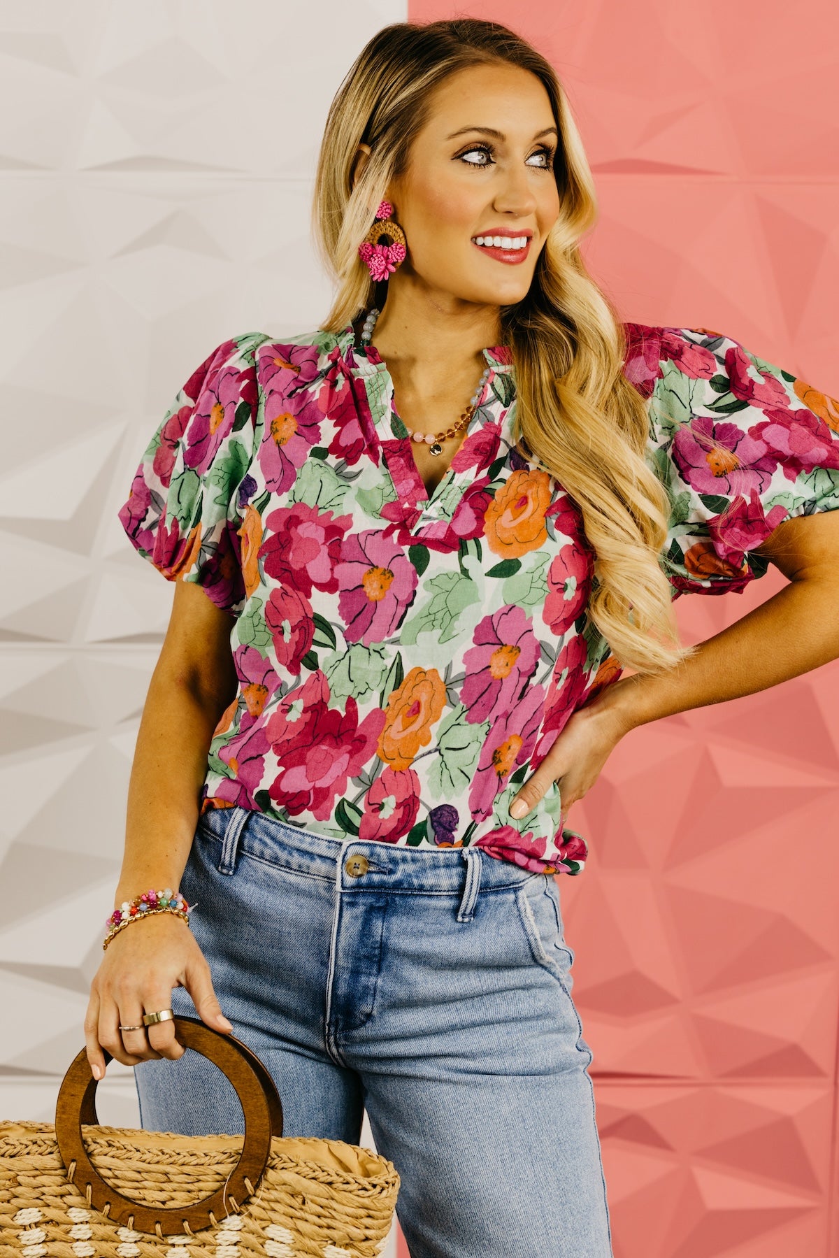 The Calvin Floral Puff Sleeve Blouse