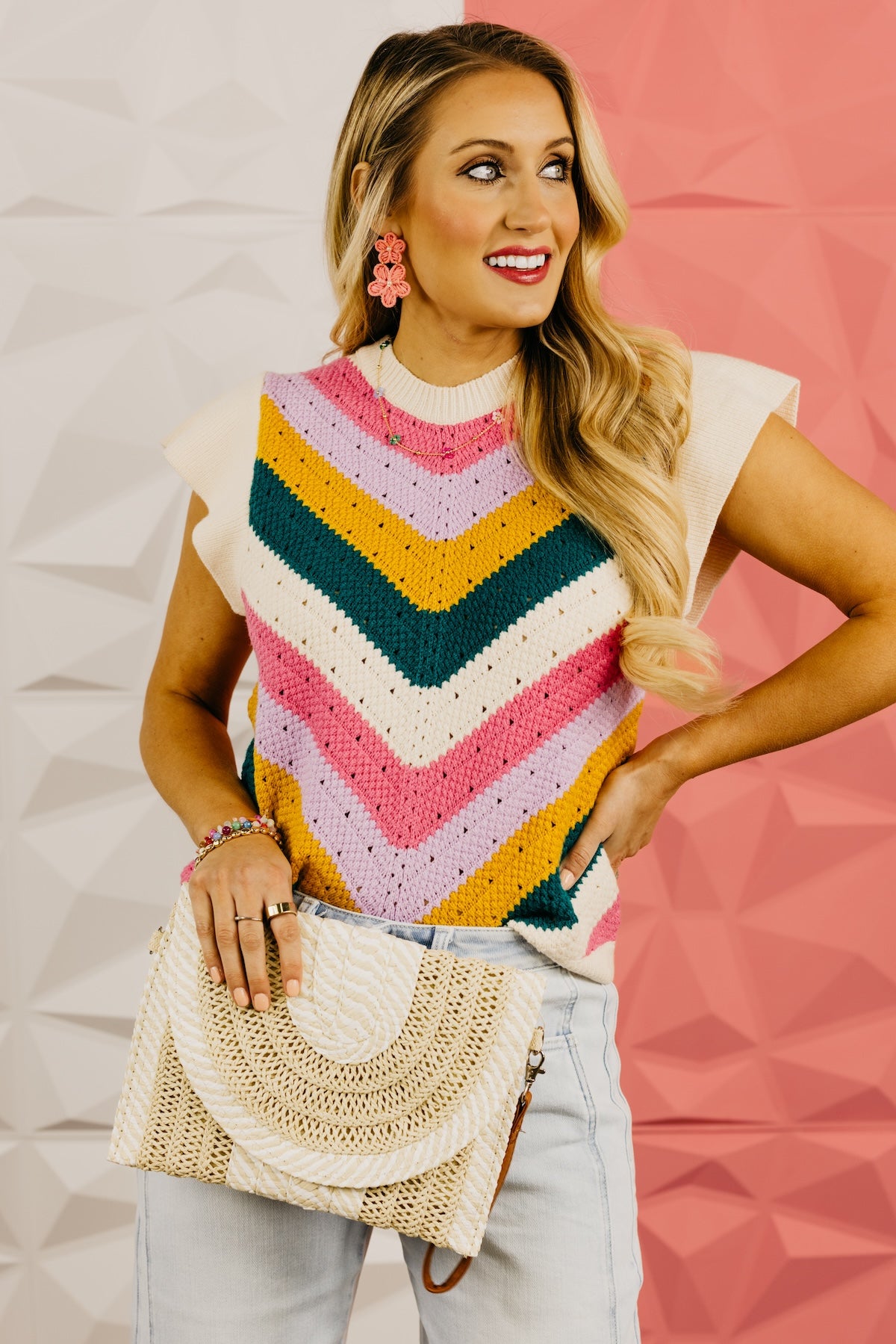 The Sydney Chevron Crochet Sweater