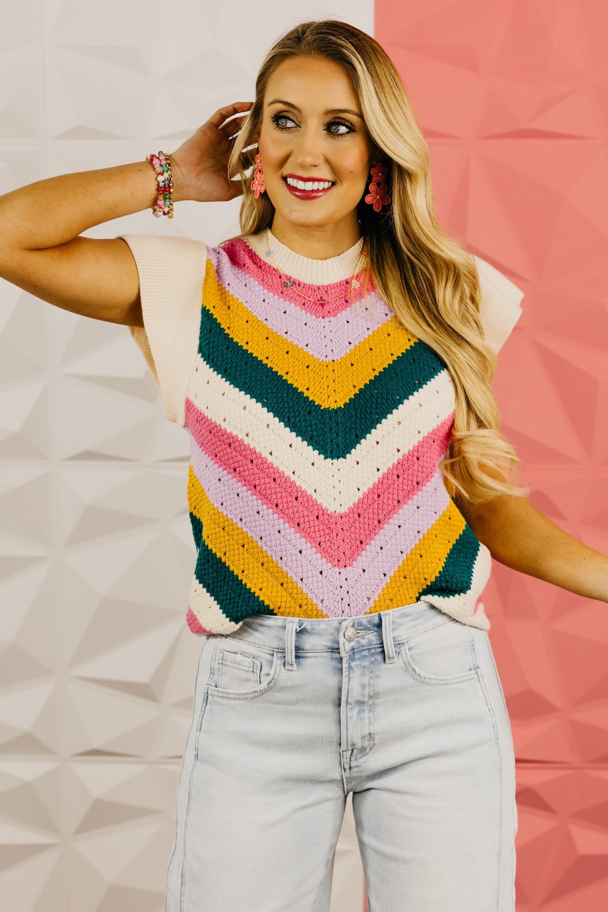 The Sydney Chevron Crochet Sweater