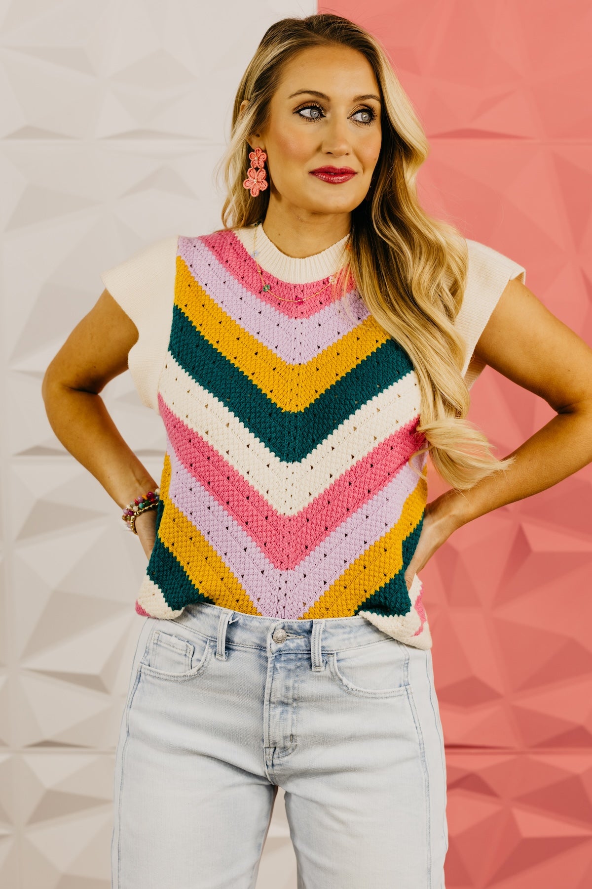 The Sydney Chevron Crochet Sweater