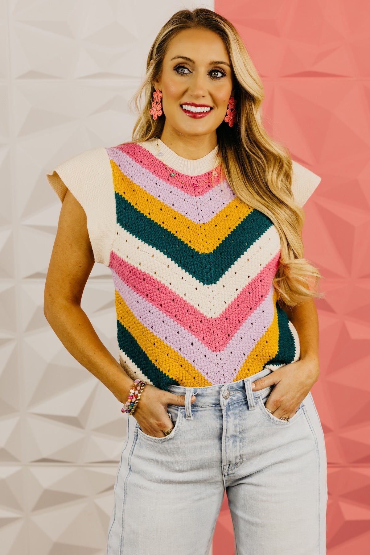 The Sydney Chevron Crochet Sweater